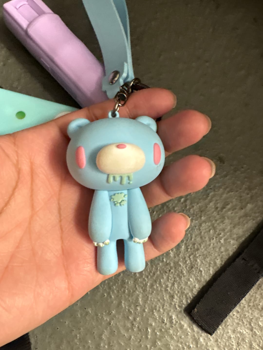 Customer photo review of Gloomy Figure Key Chain (Cotton Blue)