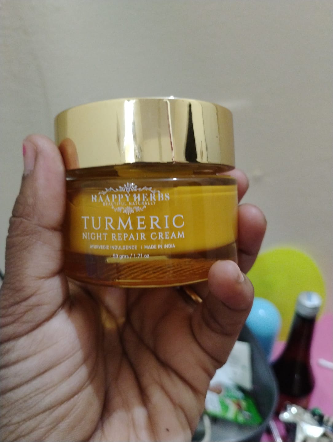Customer photo review of Turmeric Night Repair Cream