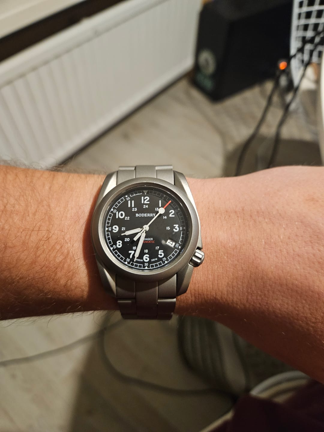 Customer photo review of VOYAGER - 100M Waterproof Titanium Automatic Field Watch | Black-bracelet