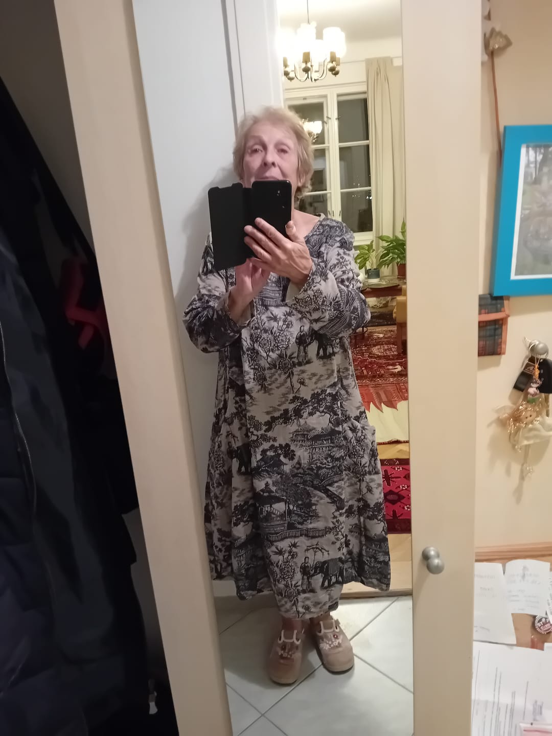 Customer photo review of Women's Plus Size Floral Cotton Vintage Casual Loose Printing Maxi Dress