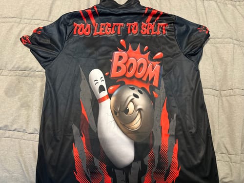 Customer photo review of Maxcorners Bowling Shirt Boom Cartoon Impact Style Multicolor Options Personalized Name, Team Name 3D Shirt (4 Colors)