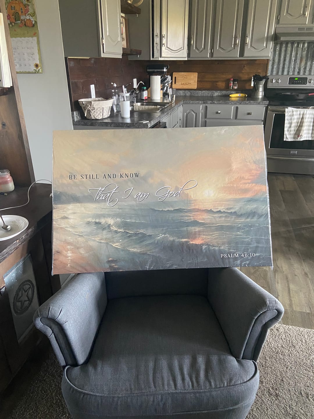 Customer photo review of Be Still and Know, Seascape, Psalm 46:10 Wall Art Canvas Print