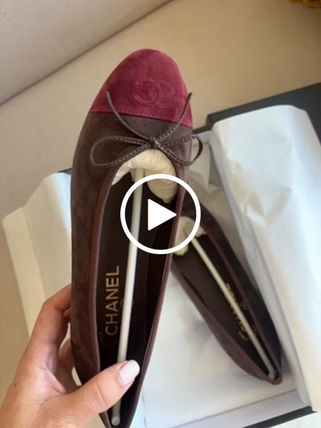 Customer video review of CC 25A Ballet Flat Chocolate Dark Red Suede