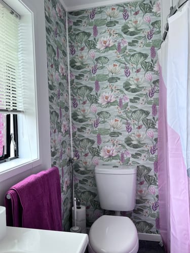 Customer photo review of Water Lily Wallpaper - Blue