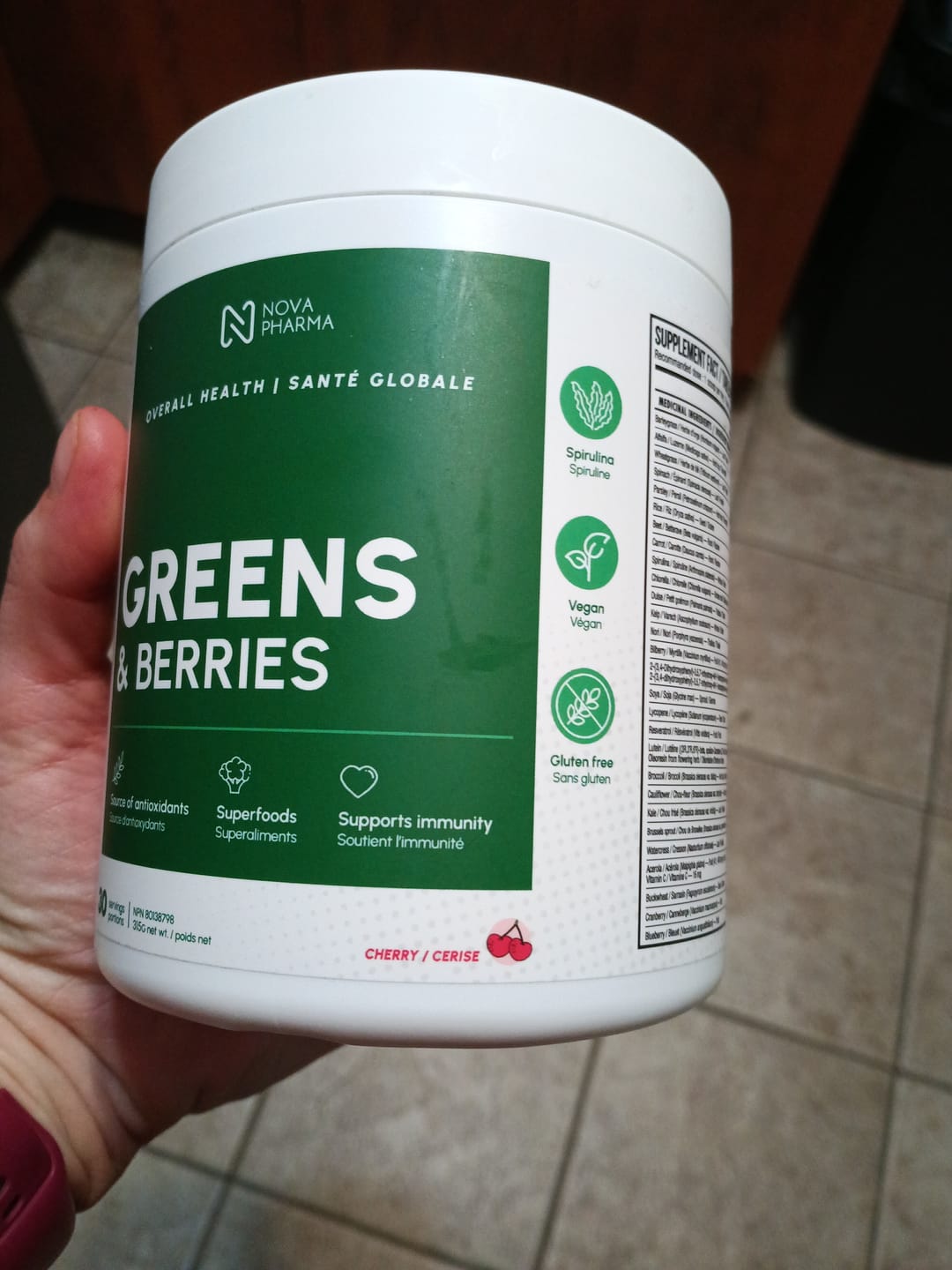 Customer photo review of Nova Pharma - Greens & Berries - 315g