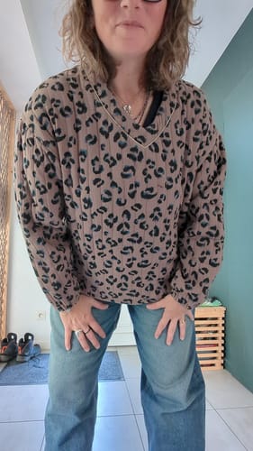 Customer photo review of Sweat Gustave-  matelassé en double gaze de coton léo moka/canard