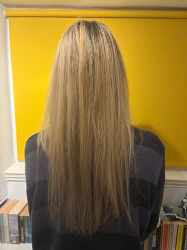 Customer photo review of Remy Human Hair Invisible Wire Extension - Mixed Blonde