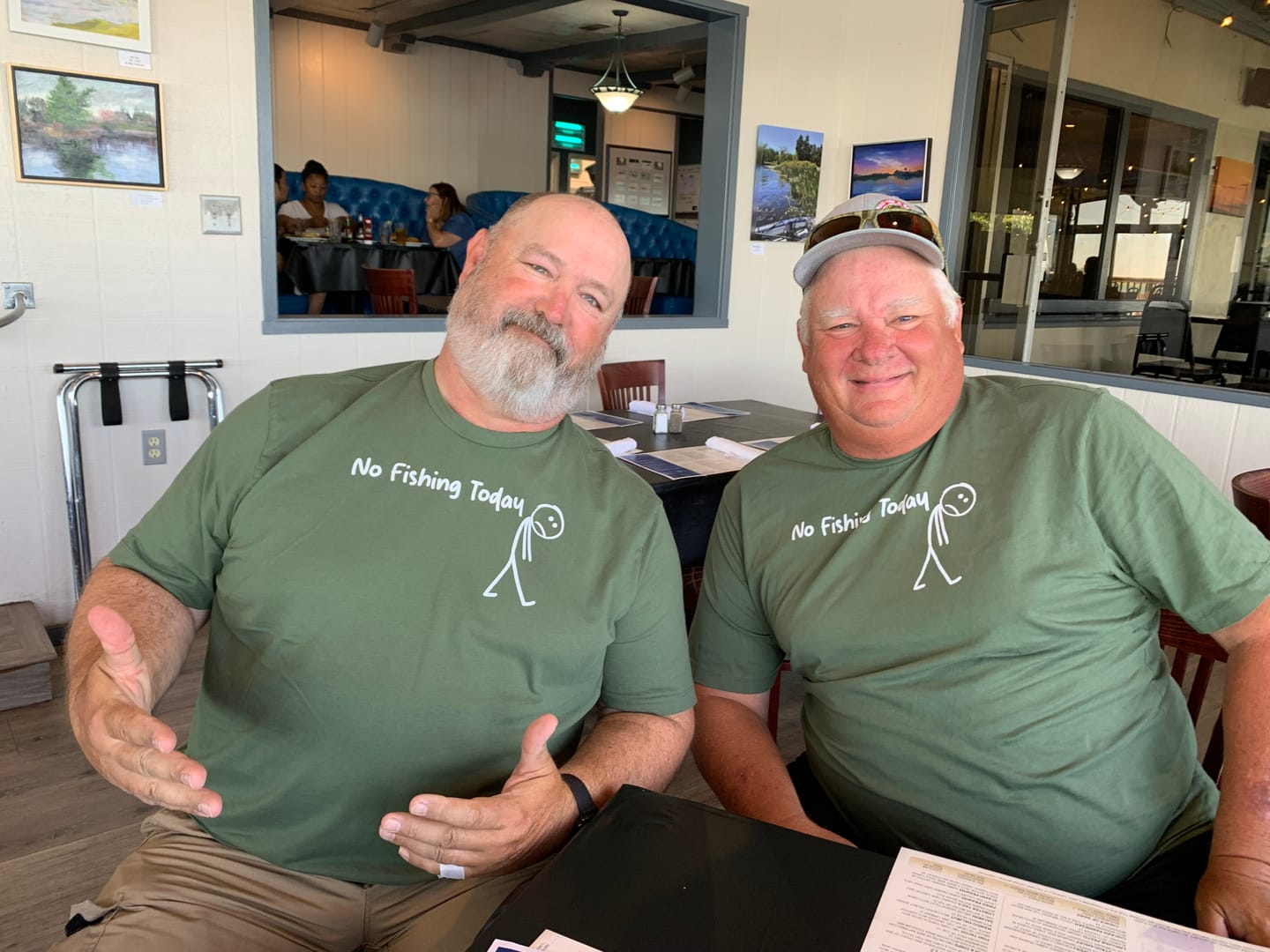 Customer photo review of No Fishing Today T-Shirt