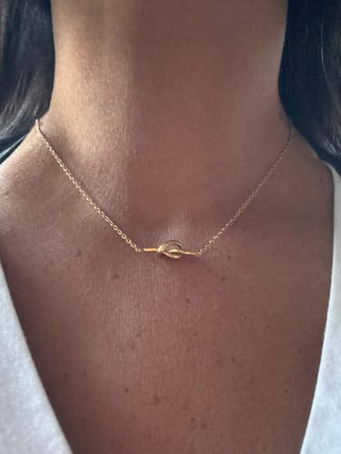 Customer photo review of Adela Knot Necklace