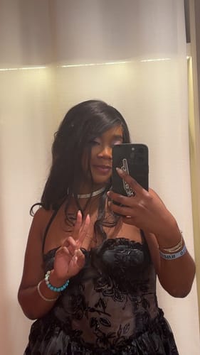 Customer photo review of Sable Velvet Mesh Burnout Mini Dress