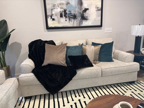 Customer photo review of Two-Tone Satin Nickel Design Pillow Cover