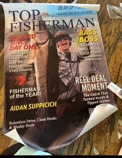 Customer photo review of Personalized "Top Fisherman" Magazine Cover Poster With Photo & Name Angler Funny Fisherman Gift For Fishing Lover