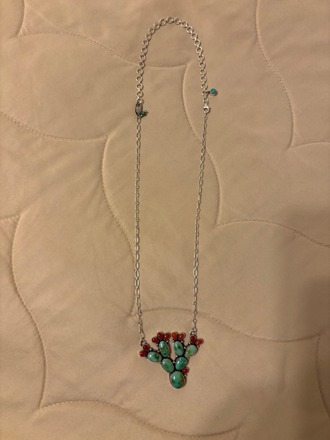 Customer photo review of Sterling Silver Beautiful Handmade Chain Link Turquoise Necklace Extender