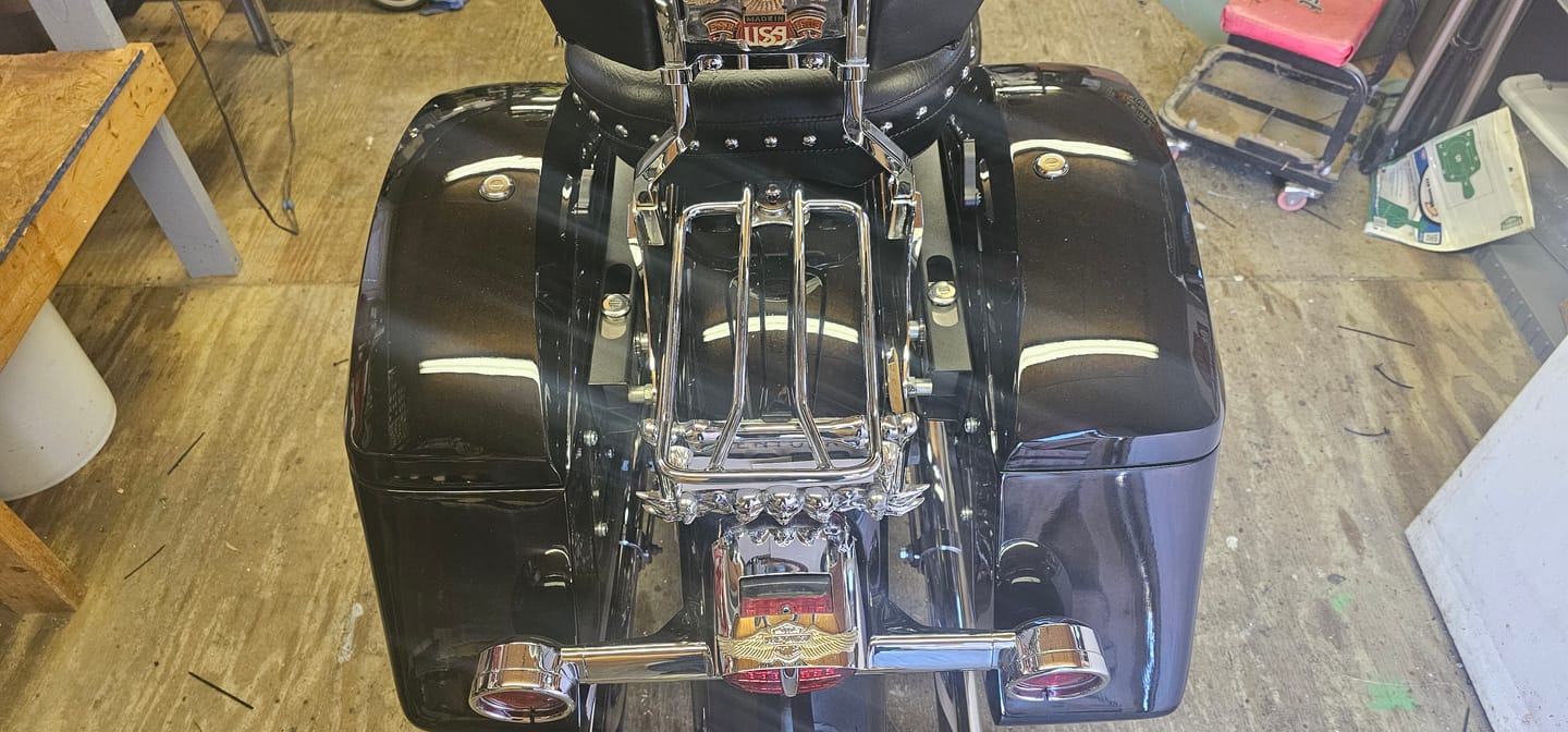 Customer photo review of Viking Saddlebags Quick Disconnect System For Harley Davidson Softail