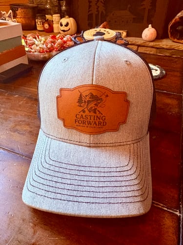 Customer photo review of Custom Leather Patch Trucker Hat - Richardson 112