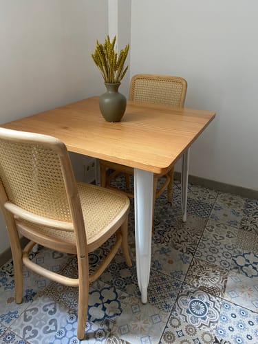 Customer photo review of CARACAS - Lot de 2 chaises en bois massif et rotin naturel