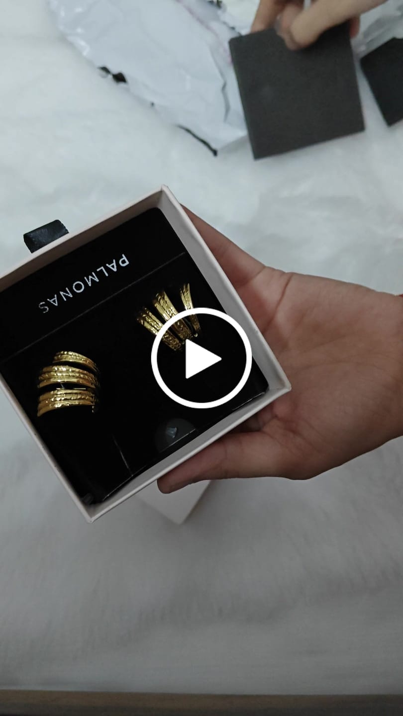 Customer video review of Statement Gold Stud Earrings