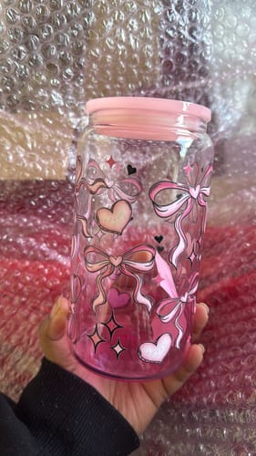 Customer photo review of Custom Ombre Jelly GLASS Can Tumbler