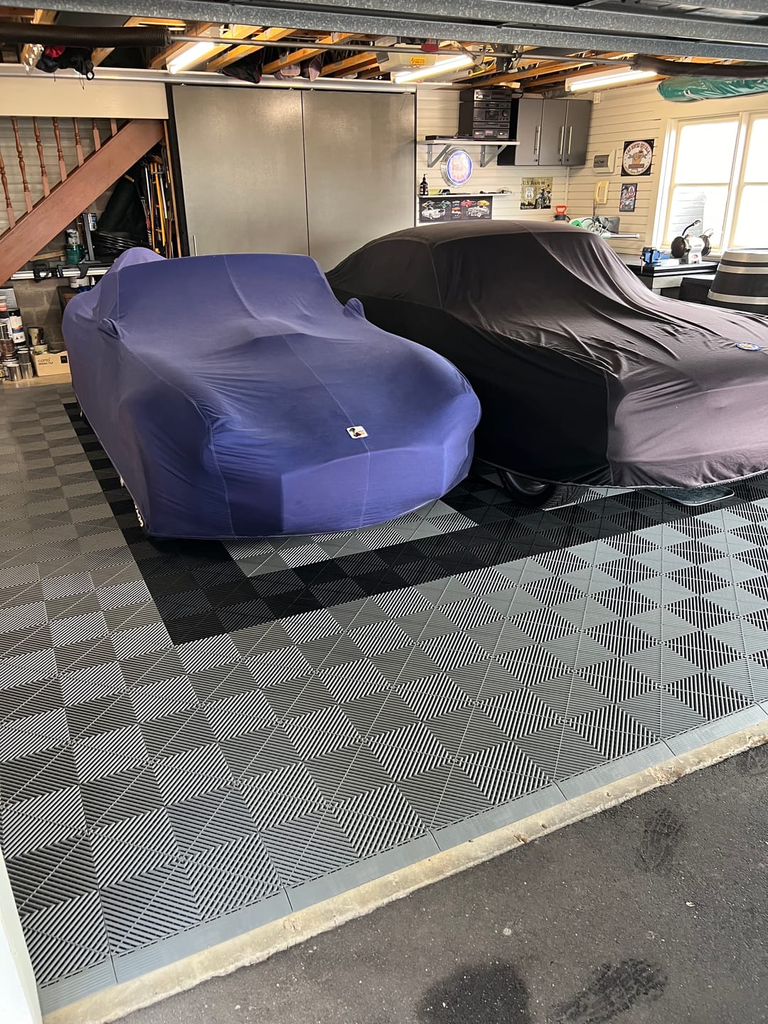 Customer photo review of Modular Interlocking Garage Flooring Tiles