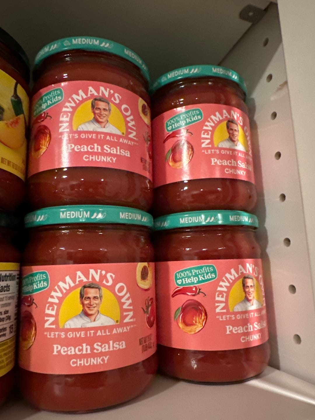 Customer photo review of Newman's Own Medium Chunky Peach Salsa - 16 OZ 8 Pack