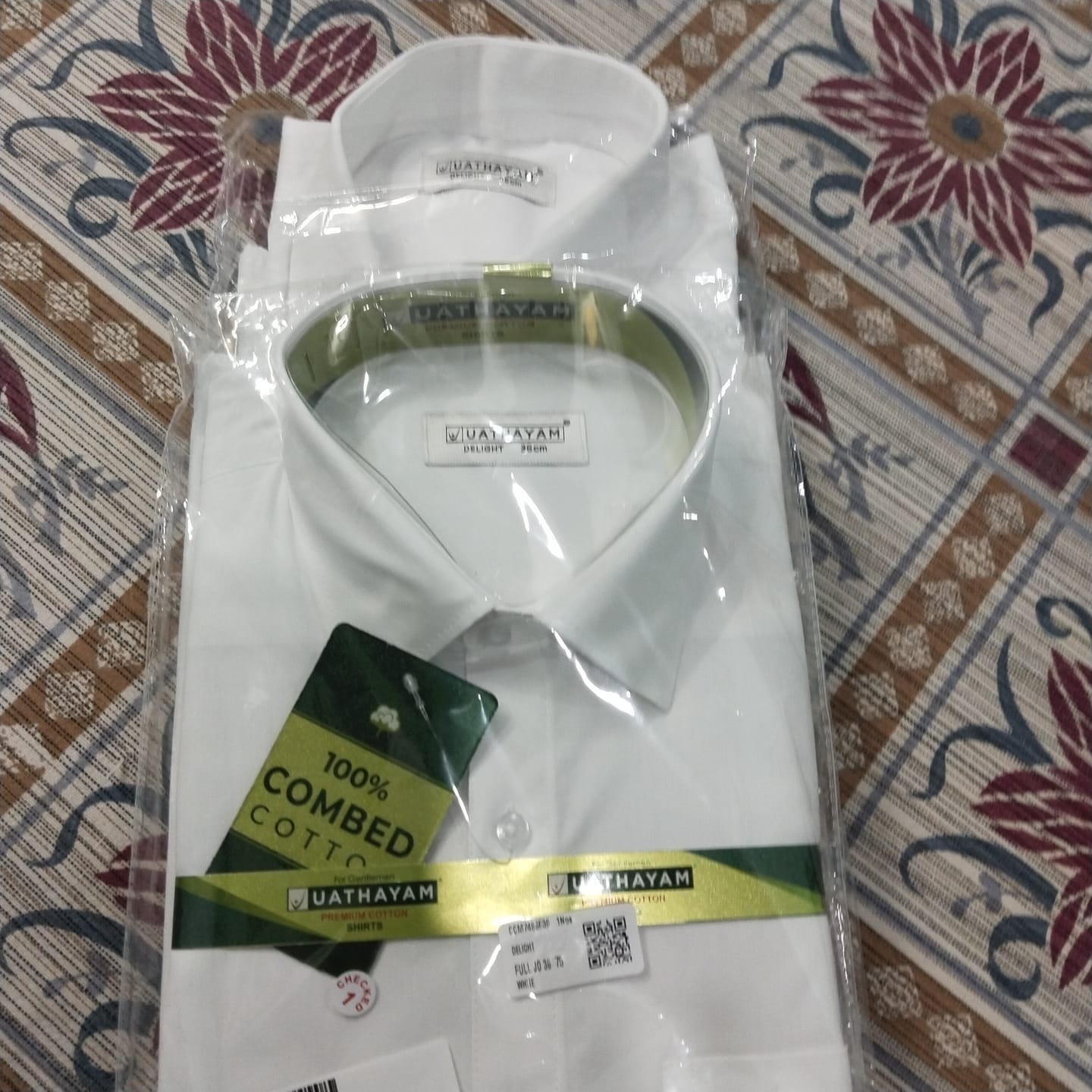 Customer photo review of Delight + Kansas - White Shirt with Blue Trouser Combo For Men | Uathayam