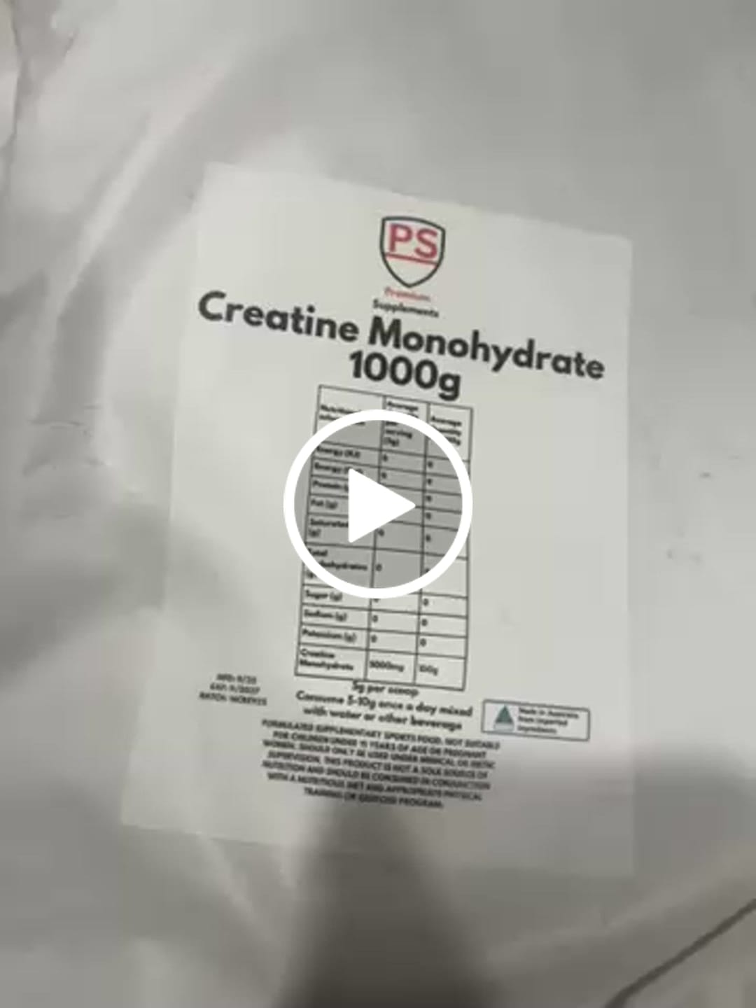 Customer video review of Micronised Creatine Monohydrate