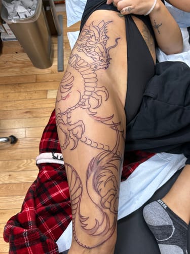 Customer photo review of Painless Tattoo Numbing Cream