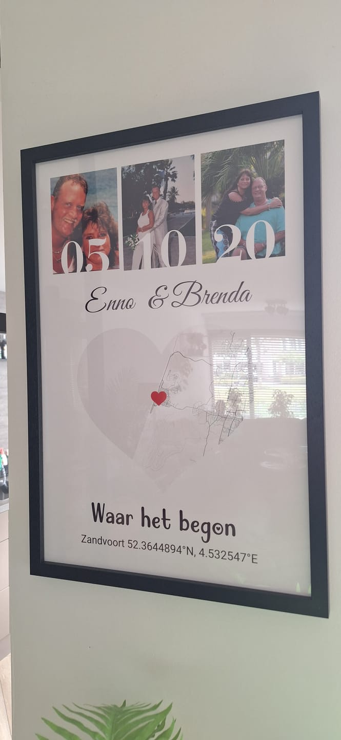 Customer photo review of Liefdesposter met foto's & locatie