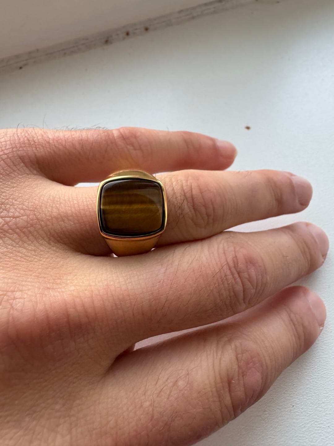 Customer photo review of King Tiger's Eye Ring (Gold)