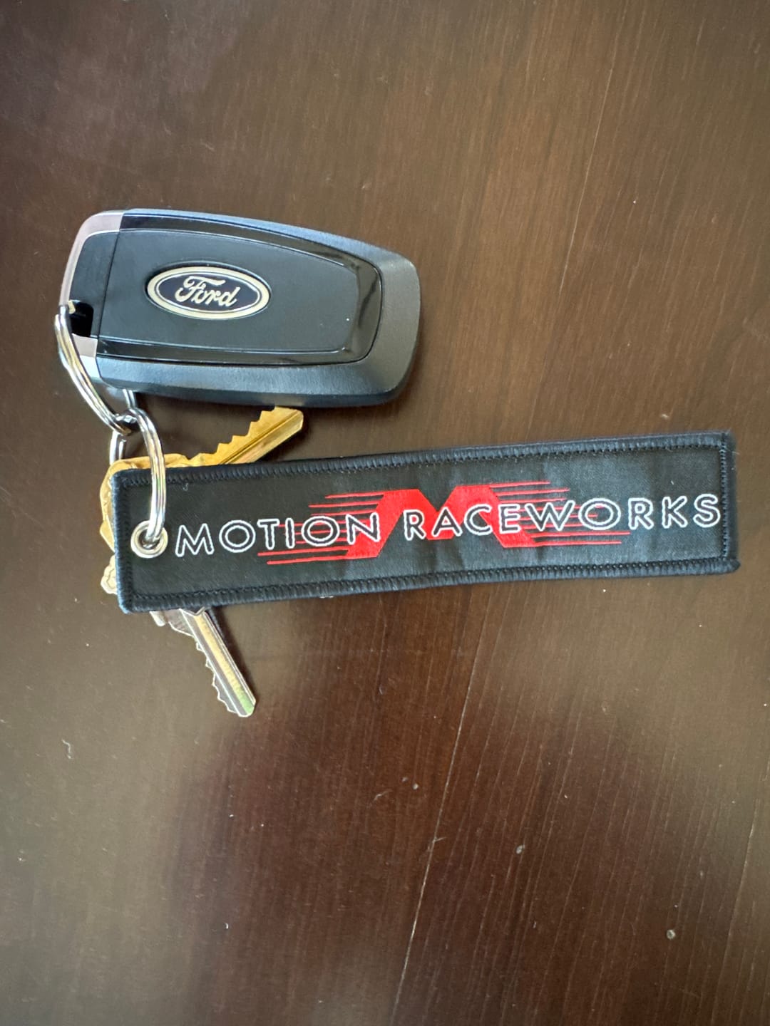 Customer photo review of Motion Raceworks Flying M Key Chain