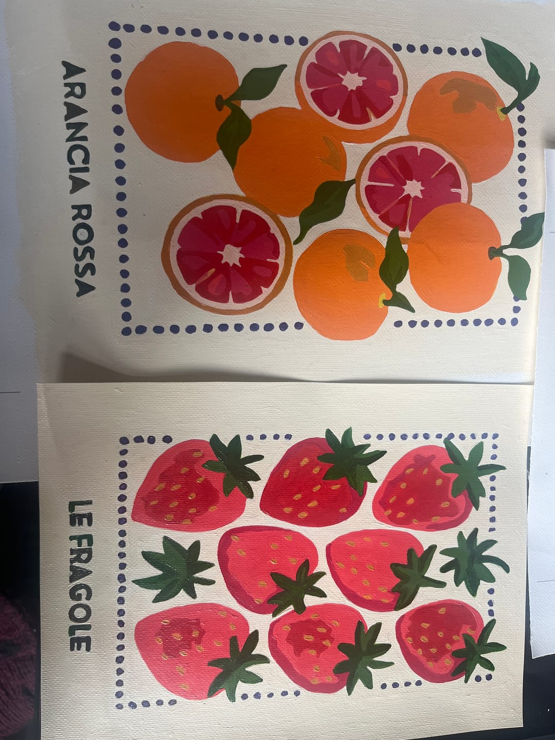 Customer photo review of 6 Mini Paintings - Italian Fruit Set