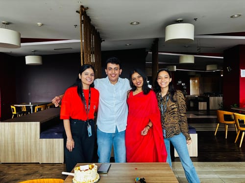 Customer photo review of Red Solid Crepe Crush Saree