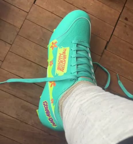 Customer photo review of Scooby-Doo Mystery Machine Football Cleats - Velocity 3.0 by Phenom Elite