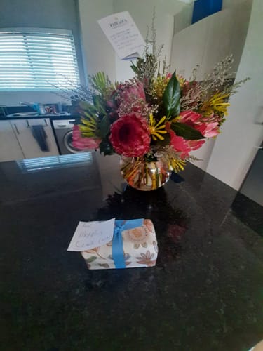 Customer photo review of Protea Vase Arrangement