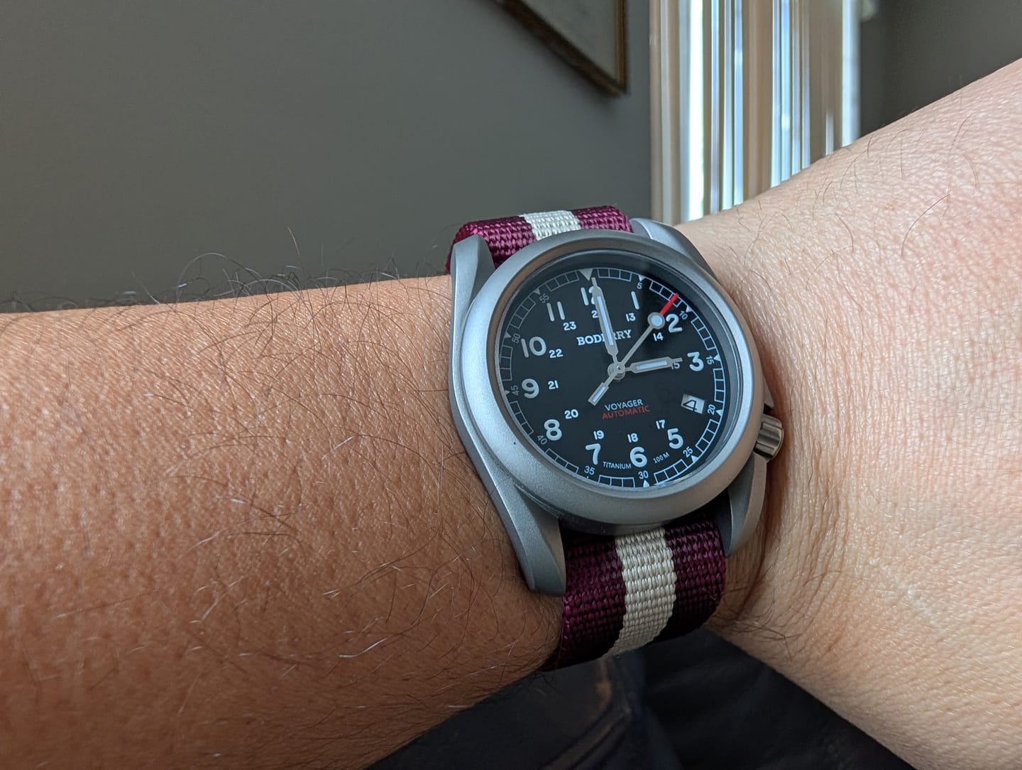 Customer photo review of VOYAGER - 100M Waterproof Titanium Automatic Field Watch | Black/ArmyGreen