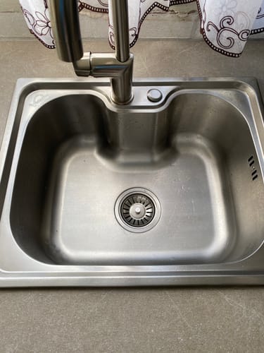 Customer photo review of Lavaplatos Estilo Riñón 50x40 cm