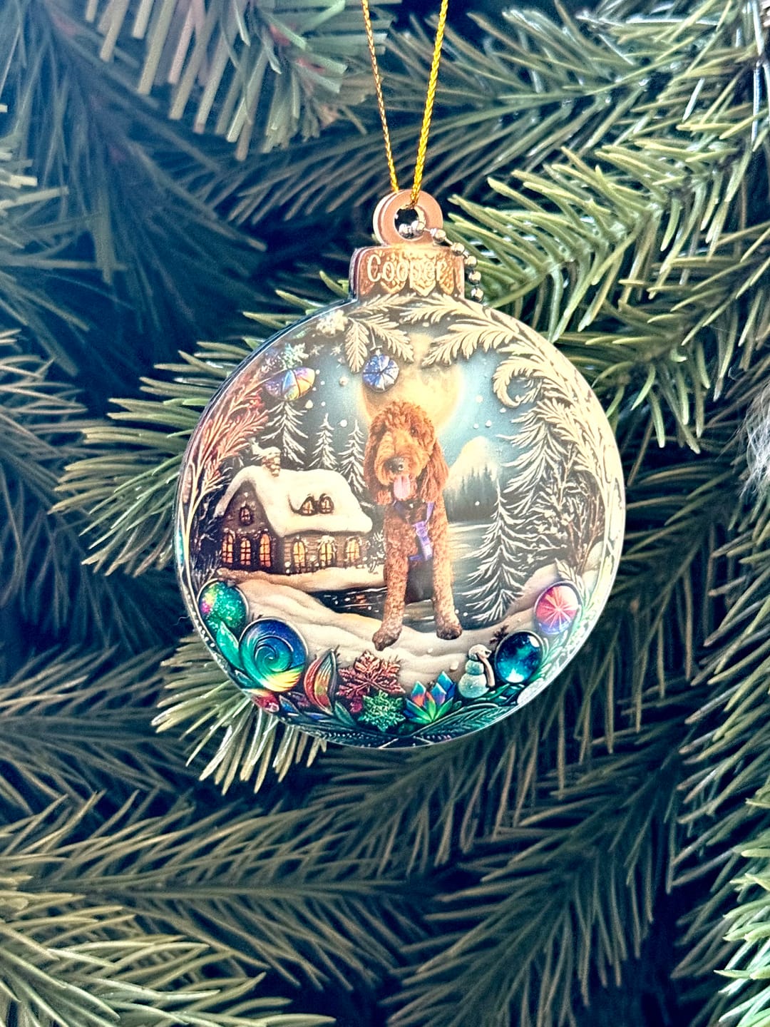 Customer photo review of Custom Photo Pets Make Our Lives Whole - Dog & Cat Personalized Ornament
