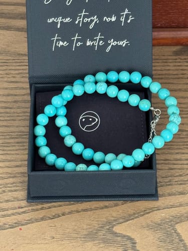 Customer photo review of Turquoise Beaded Necklace