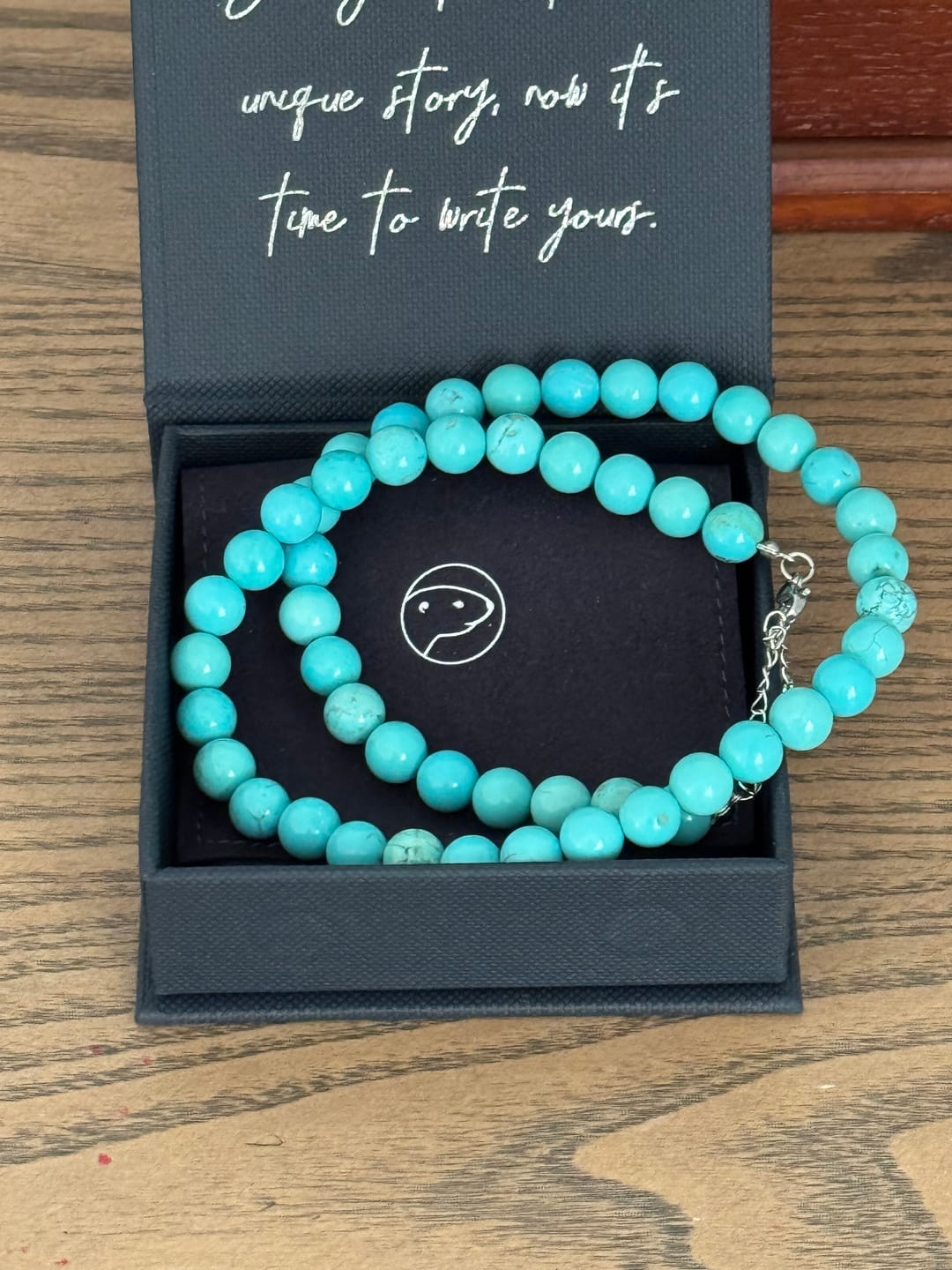 Customer photo review of Turquoise Beaded Necklace