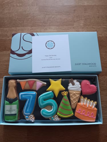Customer photo review of Birthday Balloon Deluxe Biscuit Box