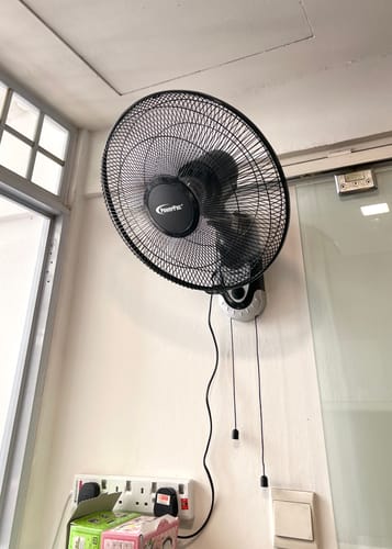 Beverly M. review of 16" Wall Fan – Adjustable Tilt, Wide Oscillation, Safe & Easy Installation, Thermal Protection, 3-Speed, black, PPWF40 image 1 out of 1