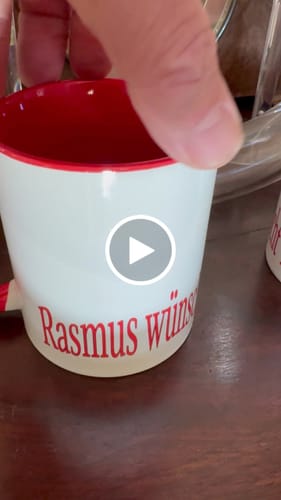 Customer video review of TassenExpress - Becher Keramik Tasse mit Logo bedruckt 325ml Firmenlogo
