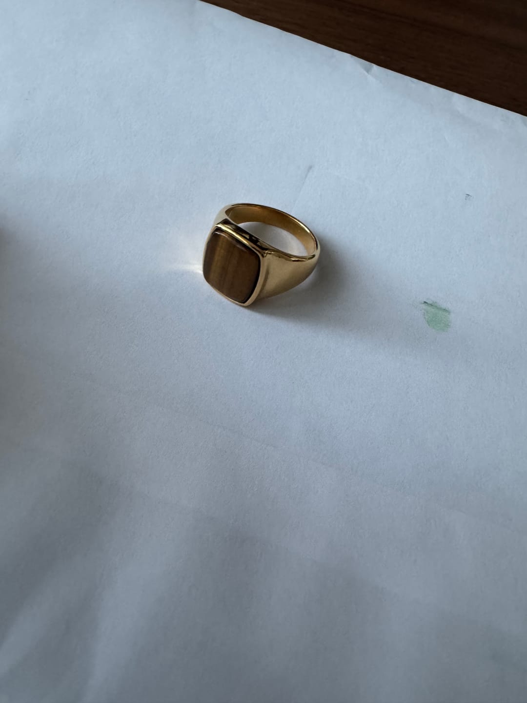Customer photo review of King Tiger's Eye Ring (Gold)