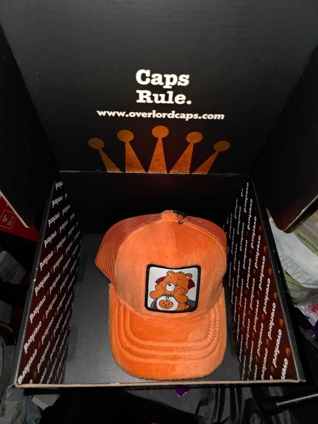 Customer photo review of OVERLORD X Care Bears: Trick or Sweet Bear Trucker Cap