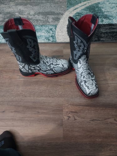 Customer photo review of Natural Python Leather Boots With 3D Lightweight Sole - Composite Toe