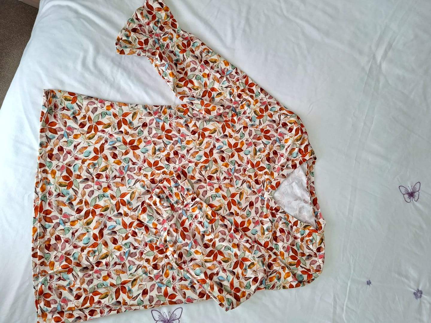 Customer photo review of Chroma Leaves Cotton Jersey Fabric