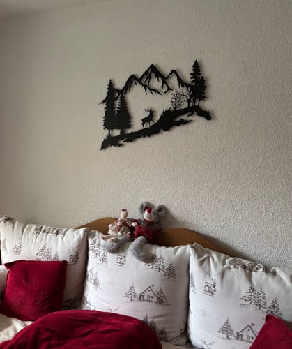Customer photo review of Décoration Murale en Métal - Montagne et Cerf