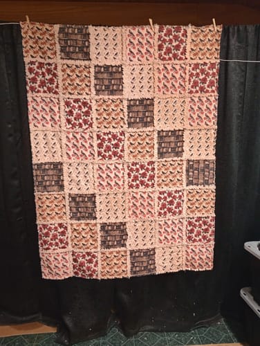 Customer photo review of Edgar Allen Poe Bookshelf with Cobwebs Fabric