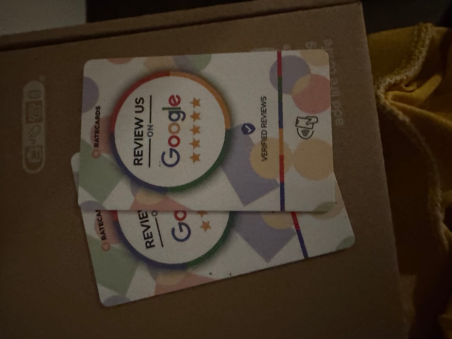 Customer photo review of Google Review Card - RATECARDS™