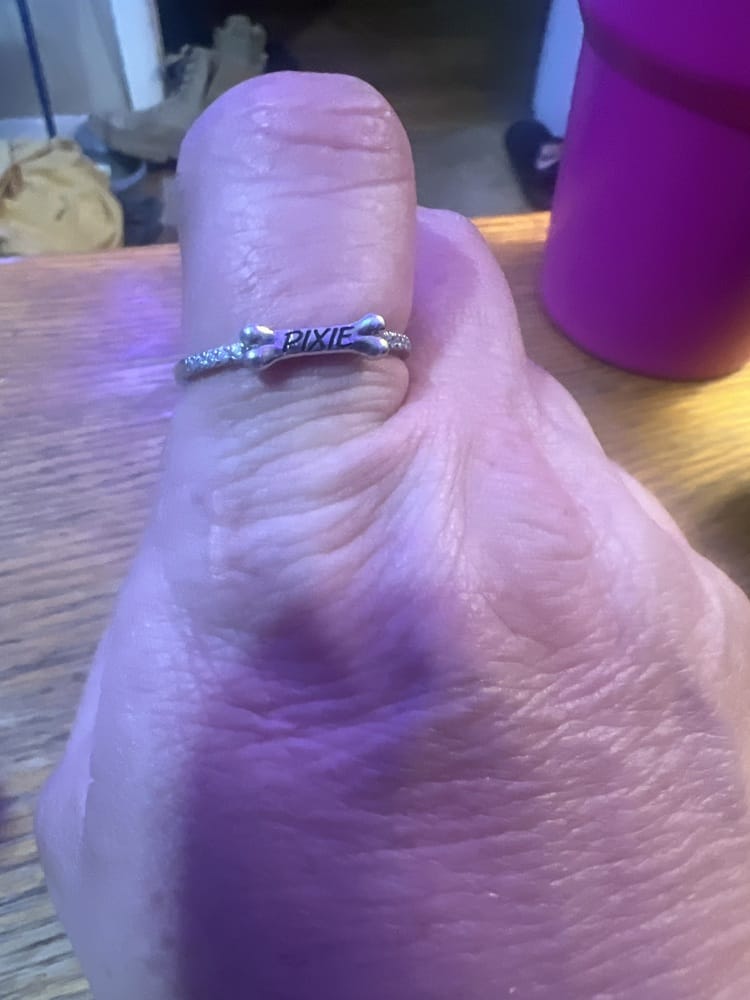 Customer photo review of Custom Dog Bone Ring